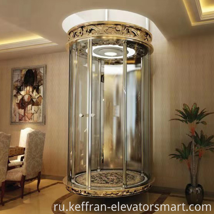 Стеклянные лифты для жилых домов круглые, Китайская фабрика Вилла использовала стеклянный панорамный лифт
